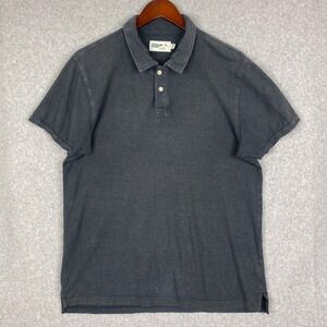 Wellen Shirt Mens Size M Blue Short Sleeve Polo Hemp Organic Cotton
